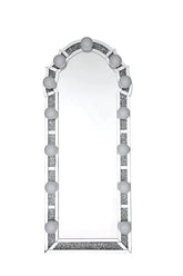 Noralie Mirrored & Faux Diamonds Accent Floor Mirror Model 97983 By ACME Furniture